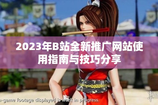 2023年B站全新推广网站使用指南与技巧分享