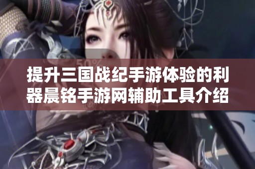 提升三国战纪手游体验的利器晨铭手游网辅助工具介绍