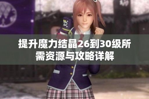 提升魔力结晶26到30级所需资源与攻略详解