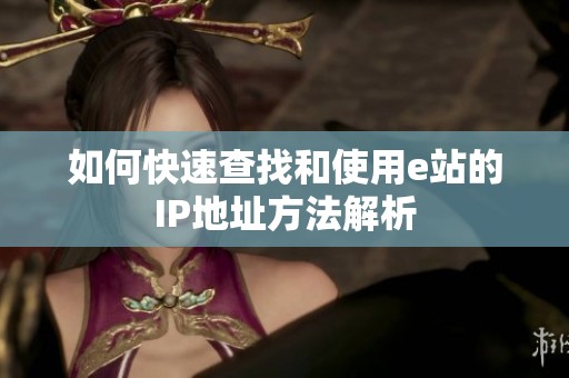 如何快速查找和使用e站的IP地址方法解析