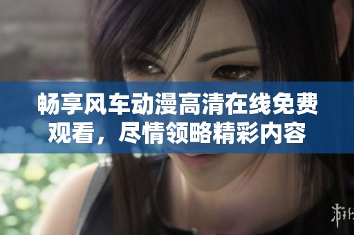 畅享风车动漫高清在线免费观看，尽情领略精彩内容