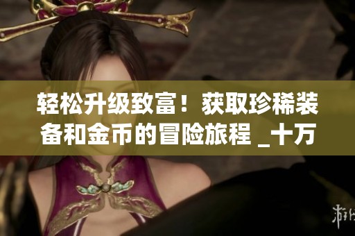轻松升级致富！获取珍稀装备和金币的冒险旅程 _十万个冷笑话番剧版_九