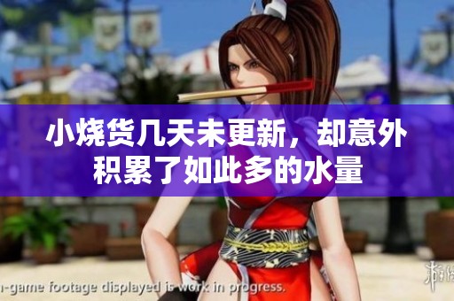 小烧货几天未更新，却意外积累了如此多的水量