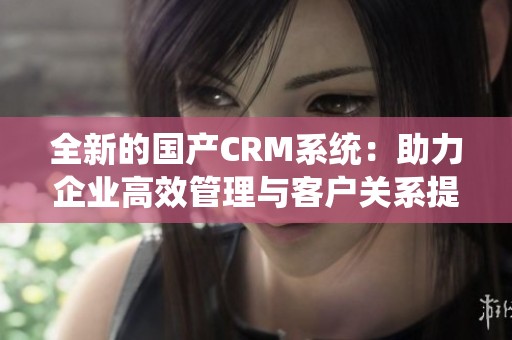 全新的国产CRM系统：助力企业高效管理与客户关系提升