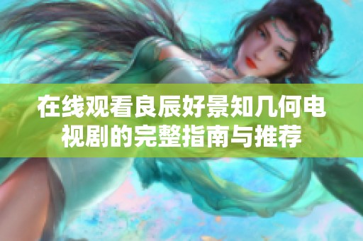 在线观看良辰好景知几何电视剧的完整指南与推荐