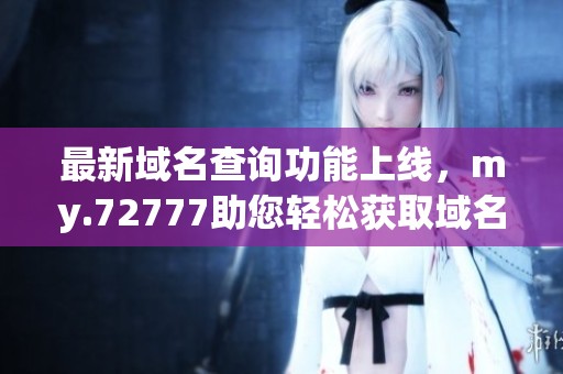 最新域名查询功能上线，my.72777助您轻松获取域名信息