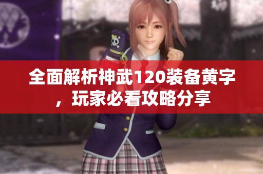 全面解析神武120装备黄字，玩家必看攻略分享