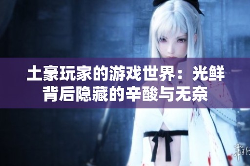 土豪玩家的游戏世界：光鲜背后隐藏的辛酸与无奈