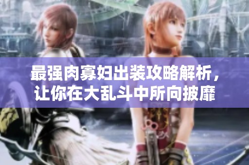 最强肉寡妇出装攻略解析，让你在大乱斗中所向披靡
