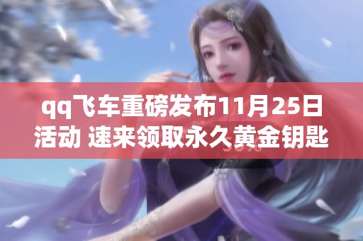 qq飞车重磅发布11月25日活动 速来领取永久黄金钥匙奖励