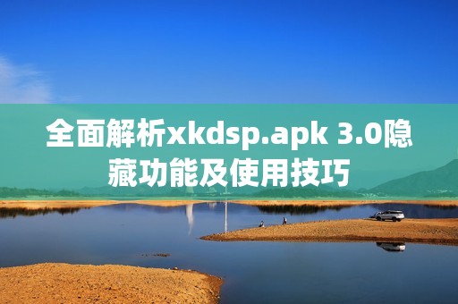 全面解析xkdsp.apk 3.0隐藏功能及使用技巧