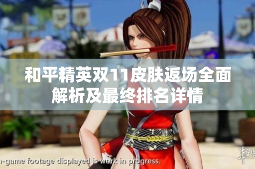 和平精英双11皮肤返场全面解析及最终排名详情