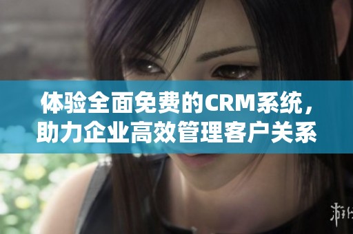 体验全面免费的CRM系统，助力企业高效管理客户关系
