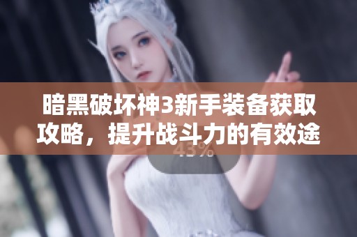 暗黑破坏神3新手装备获取攻略，提升战斗力的有效途径分析