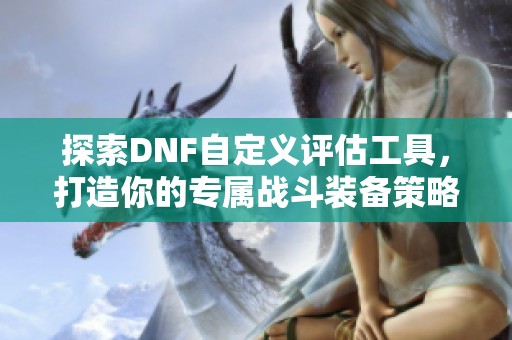 探索DNF自定义评估工具，打造你的专属战斗装备策略