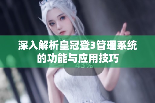深入解析皇冠登3管理系统的功能与应用技巧