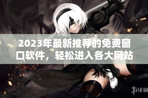 2023年最新推荐的免费窗口软件，轻松进入各大网站