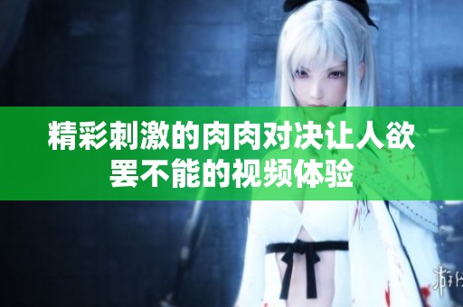 精彩刺激的肉肉对决让人欲罢不能的视频体验