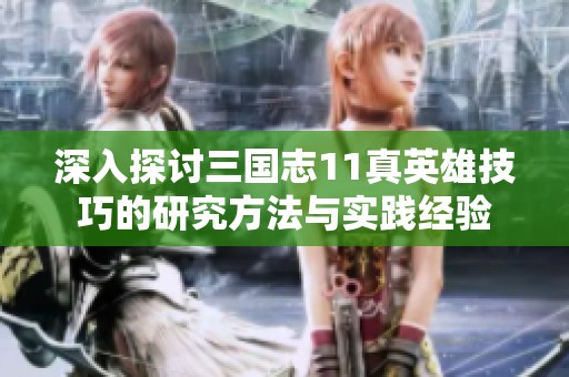 深入探讨三国志11真英雄技巧的研究方法与实践经验