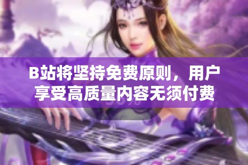 B站将坚持免费原则，用户享受高质量内容无须付费