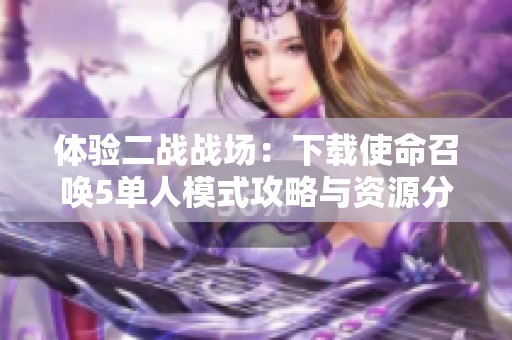 体验二战战场：下载使命召唤5单人模式攻略与资源分享